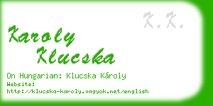 karoly klucska business card