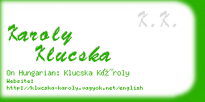 karoly klucska business card